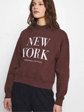 Abercrombie & Fitch NY Mock Neck Pullover Sweatshirt